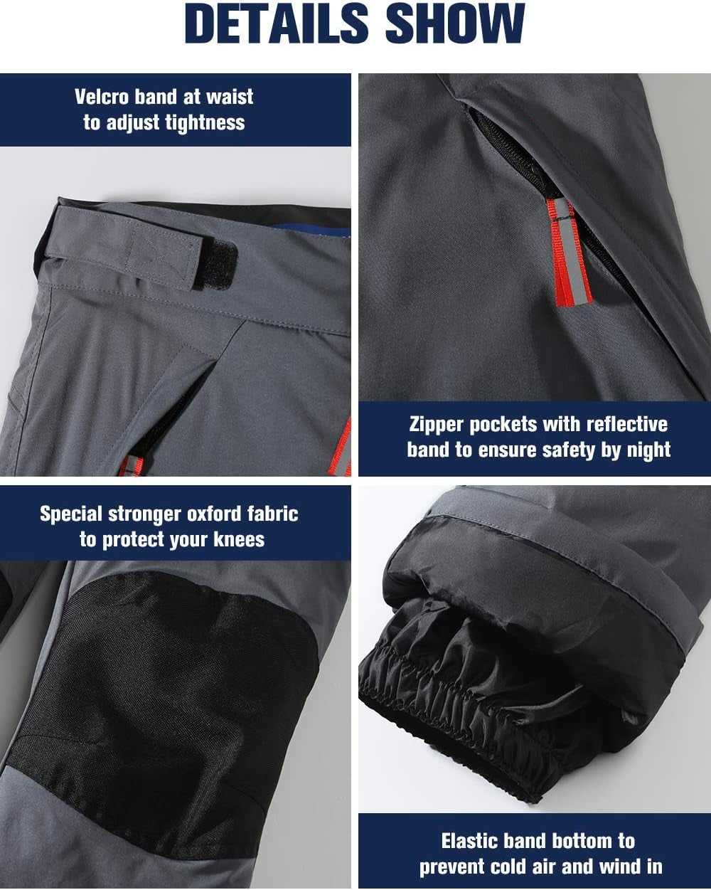 -Big-Boys-Kids-Snow-Pants-Cargo Pants Winter Warm Outdoor Ski Pants Snowboard Outdoor Waterproof Insulated Pocket