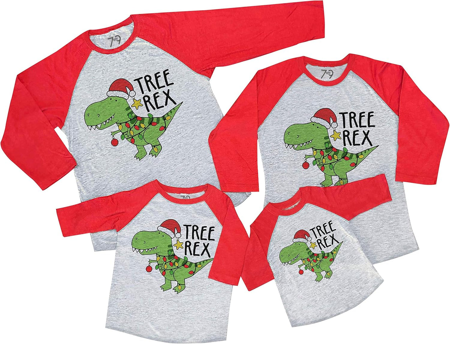 Matching Family Christmas Shirts - Tree Rex Dinosaur Red Shirt