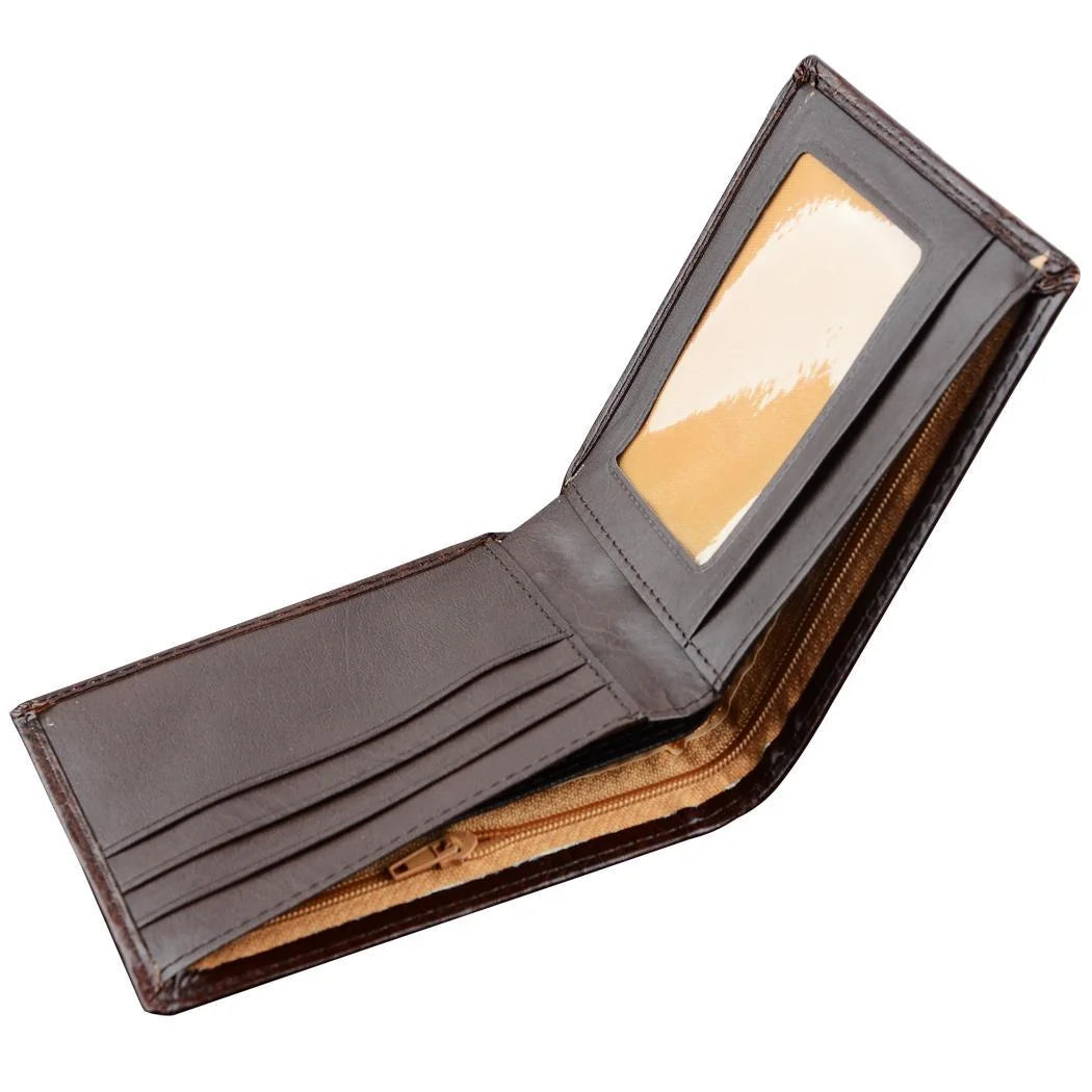 Mens Leather Wallet Money Pockets Credit/Id Cards Holder Purse,2 Colors