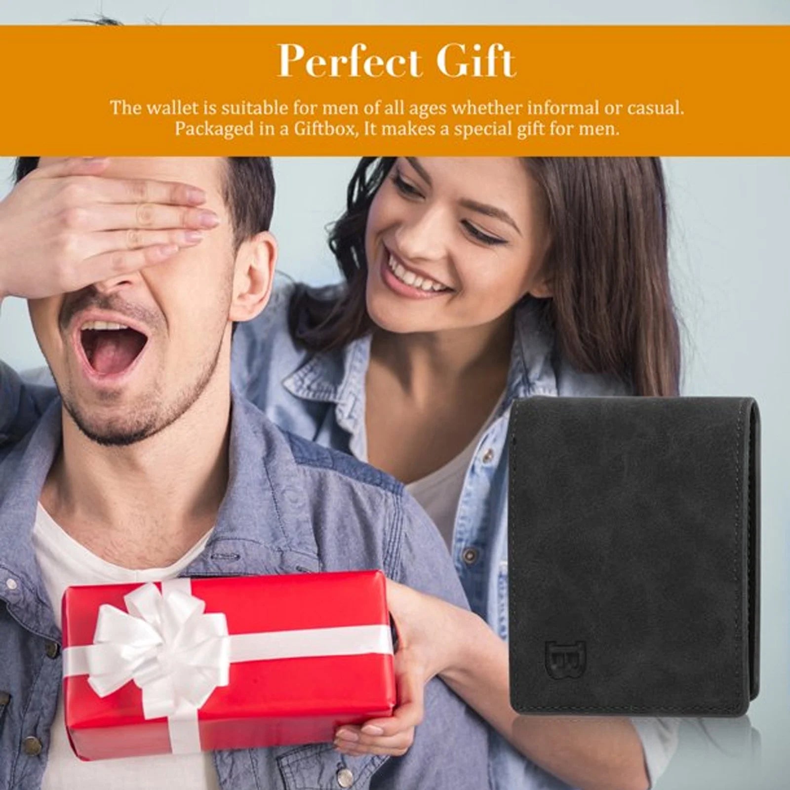 Pu Leather Wallet for Men Tsv Men'S Bifold Wallet Slim Minimalist Front Pocket Wallet Id Window Card Case Rfid Blocking Wallet with 6 Slots Slots Purse Black/Brown,Wallet