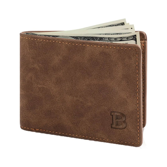 Pu Leather Wallet for Men Tsv Men'S Bifold Wallet Slim Minimalist Front Pocket Wallet Id Window Card Case Rfid Blocking Wallet with 6 Slots Slots Purse Black/Brown,Wallet