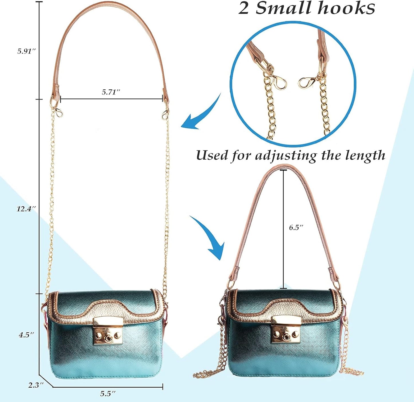 Little Girl Purses, Purse for Little Girls, Kids Toddler Purse Small Girl Crossbody Dress Purse Waterproof Gift Handbags-Metallic Blue Teal